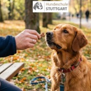 Belohnung im Hundetraining- ein wichtiger Aspekt! ein Hund bekommt ein Leckerchen im Stadtpark Stuttgart