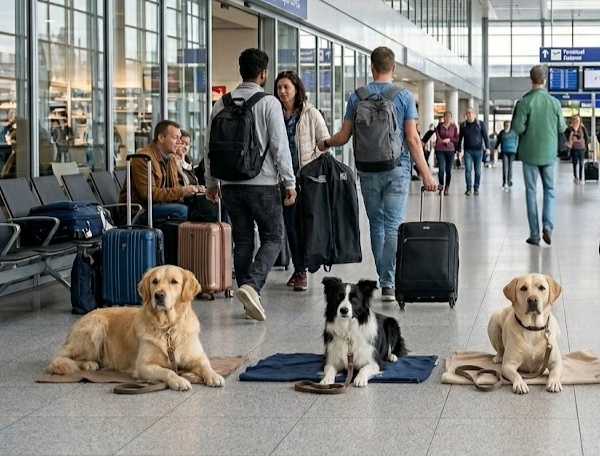Trainieren für den Hundeführerschein Stuttgart - Hier ist die Hundeschule Stuttgart im Vorbereitungskurs am Flughafen Stuttgart